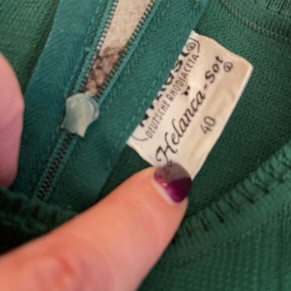 Vintage Emerald Green Acrylic Sweater Euro 40 - Picture 12 of 16